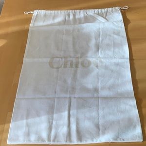 CHLOE EUC DUST BAG white with light gray/beige, large 25 ½ length x 15 ½